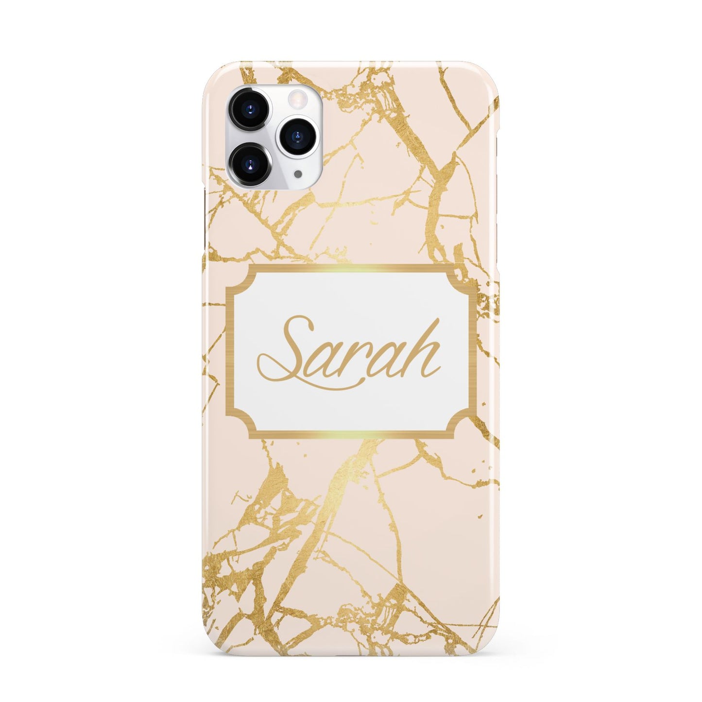 Personalised Gold Marble Pink Name iPhone 11 Pro Max 3D Snap Case