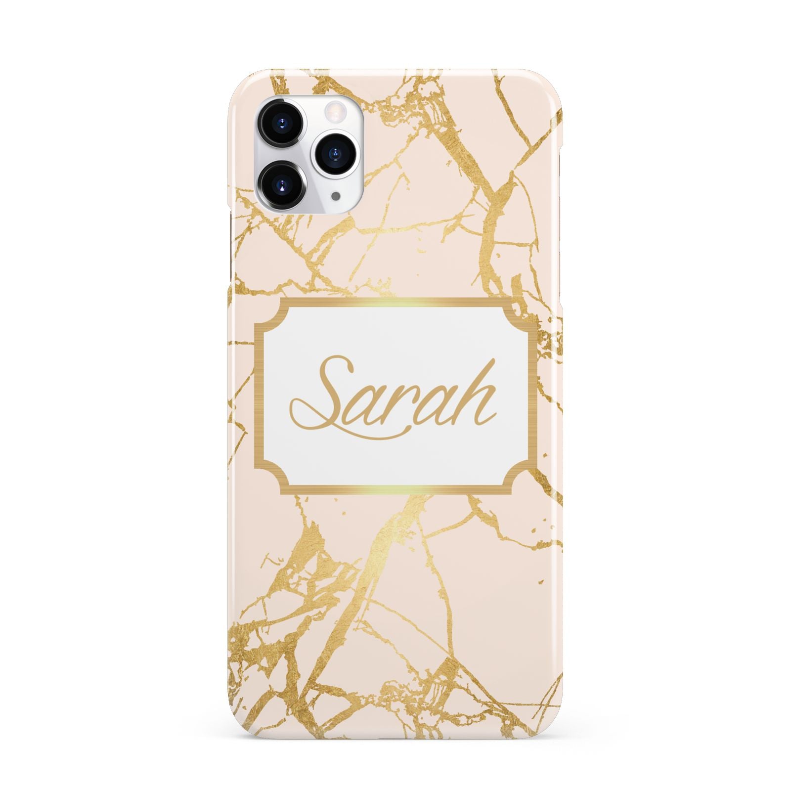 Personalised Gold Marble Pink Name iPhone 11 Pro Max 3D Snap Case