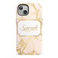 Personalised Gold Marble Pink Name iPhone 13 Full Wrap 3D Tough Case