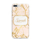 Personalised Gold Marble Pink Name iPhone 7 Plus Bumper Case on Silver iPhone