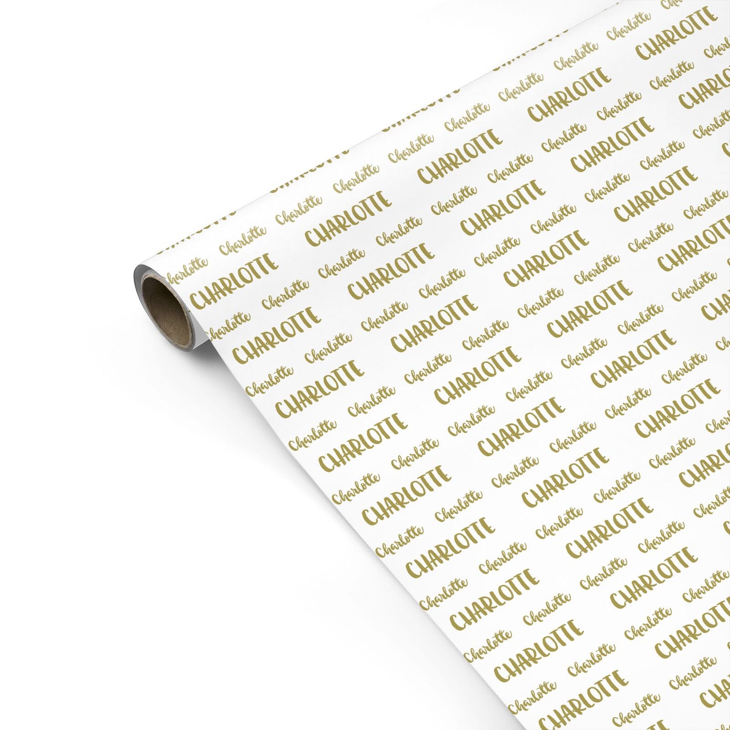 Personalised Gold Name Personalised Gift Wrap