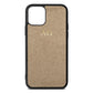 Personalised Gold Pebble Leather iPhone 11 Case