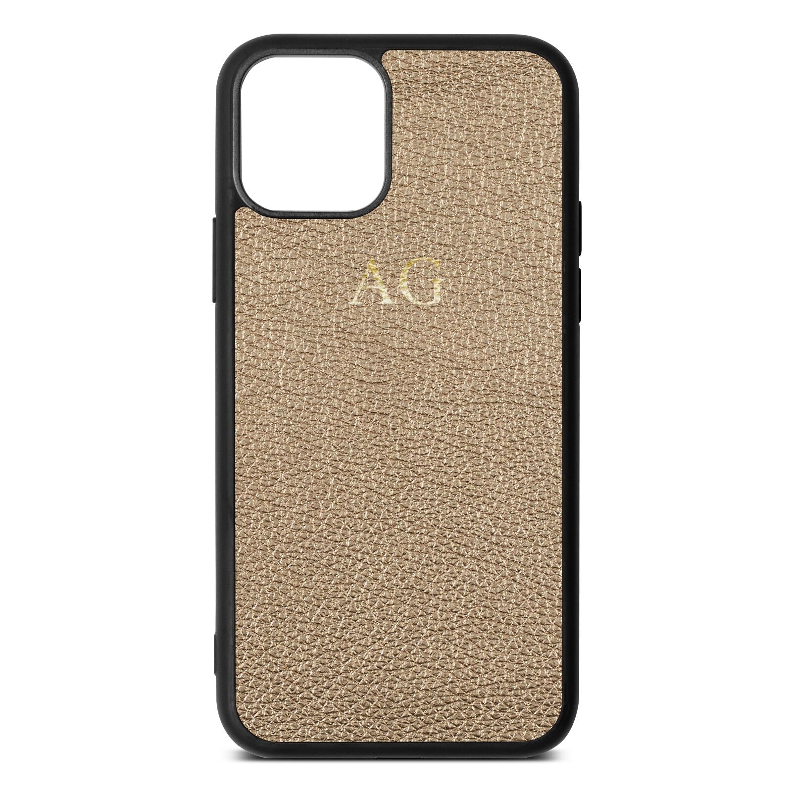 Personalised Gold Pebble Leather iPhone 11 Pro Case