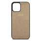 Personalised Gold Pebble Leather iPhone 12 Pro Max Case