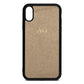 Personalised Gold Pebble Leather iPhone Xr Case