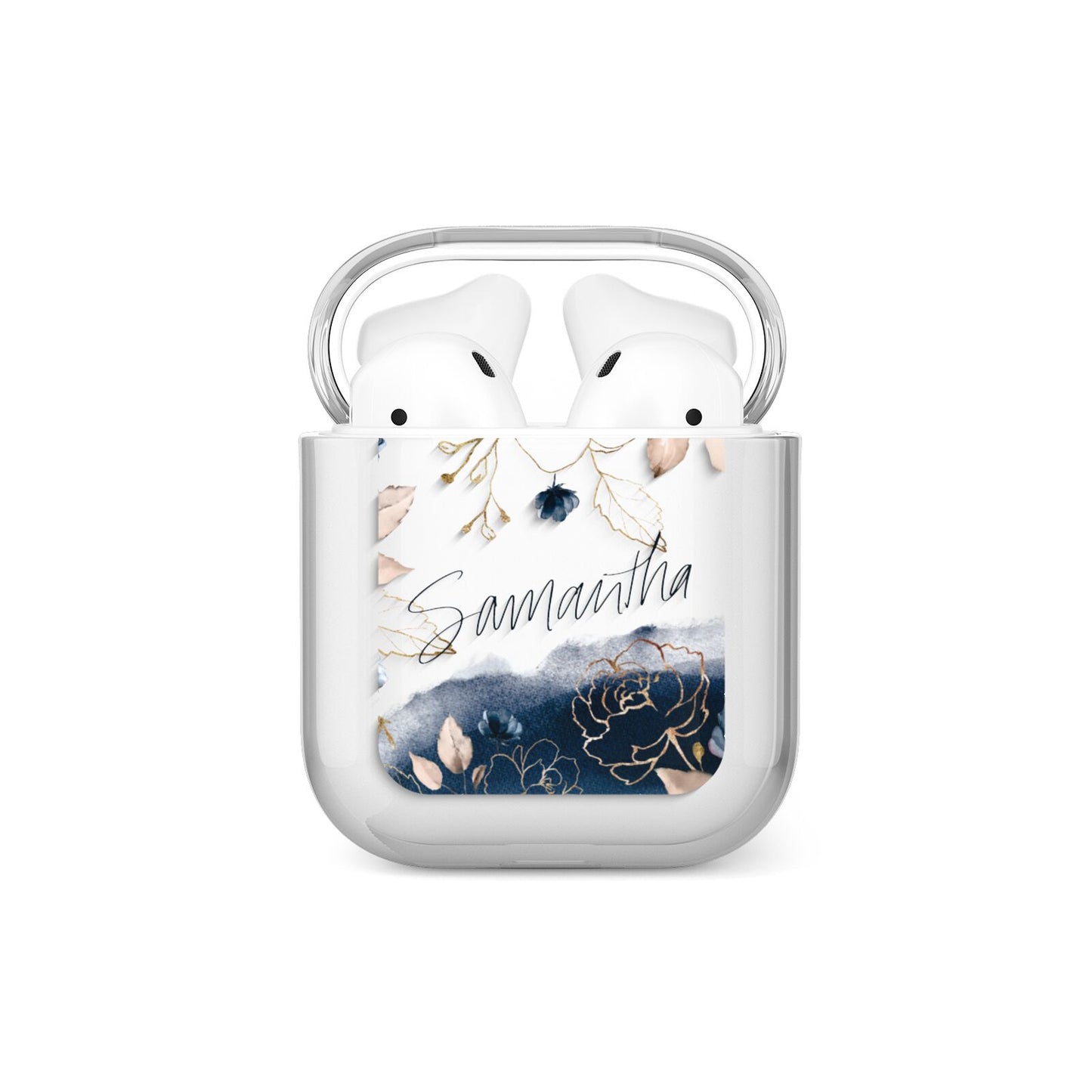 Personalised Gold Peonies AirPods Case