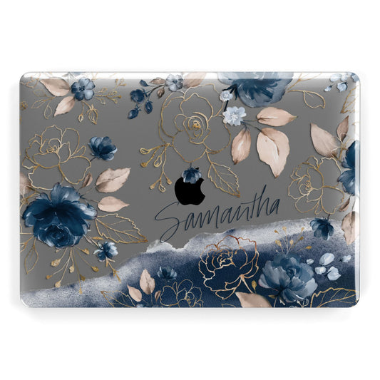 Personalised Gold Peonies Apple MacBook Case