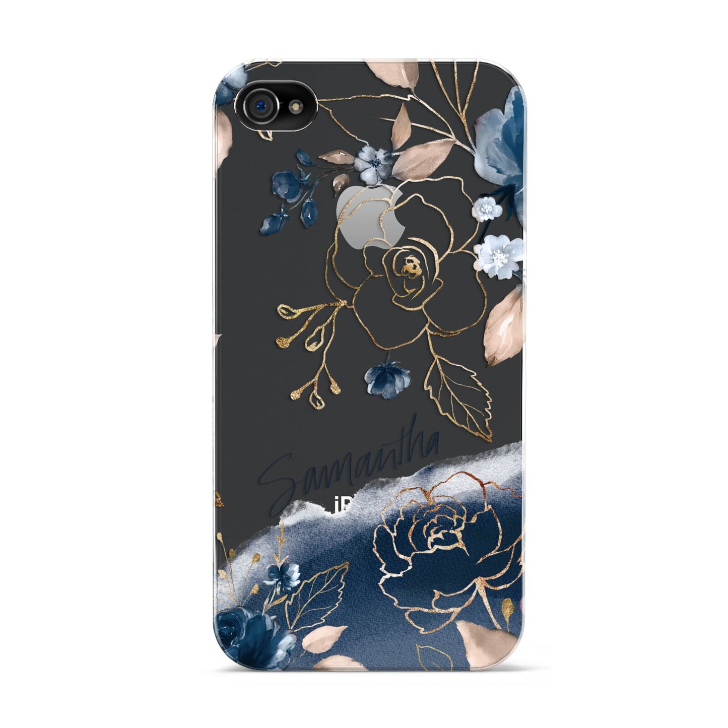 Personalised Gold Peonies Apple iPhone 4s Case