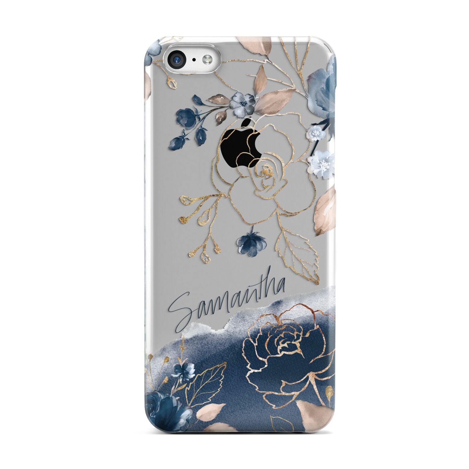 Personalised Gold Peonies Apple iPhone 5c Case