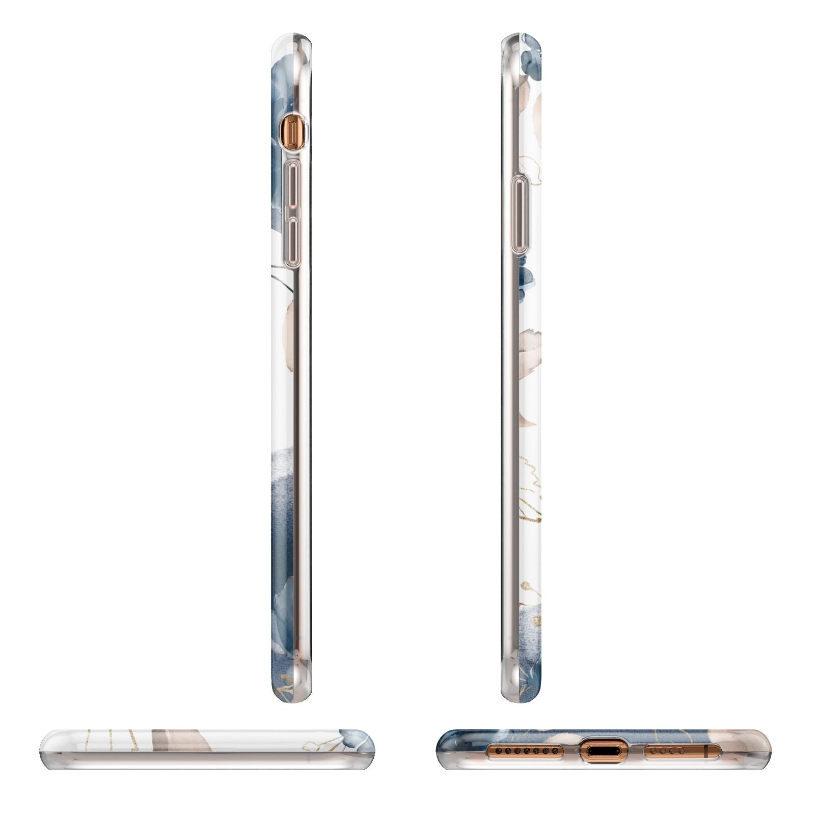 Personalised Gold Peonies Apple iPhone XS Max 3D Wrap Tough Case Alternative Image Angles