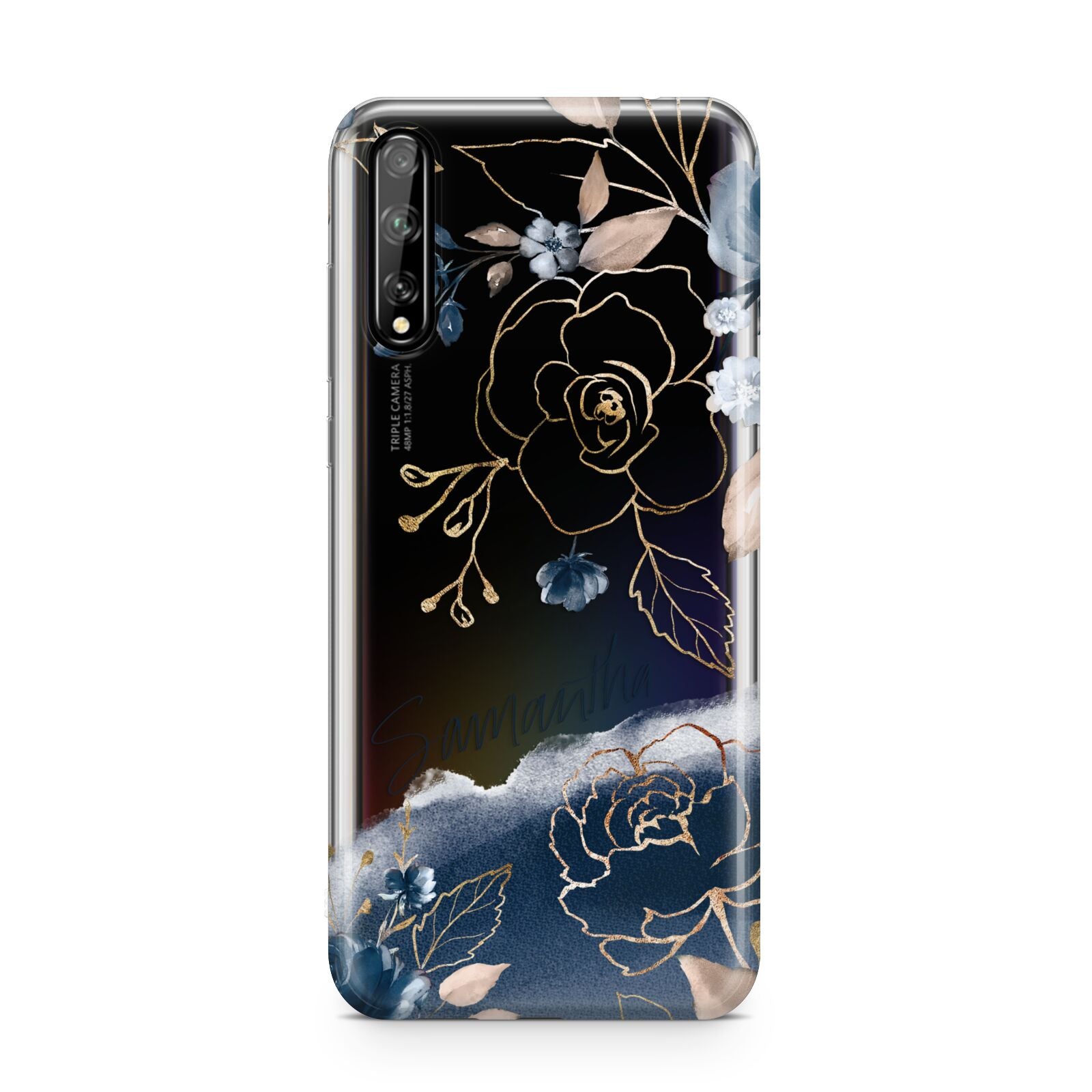 Personalised Gold Peonies Huawei Enjoy 10s Phone Case