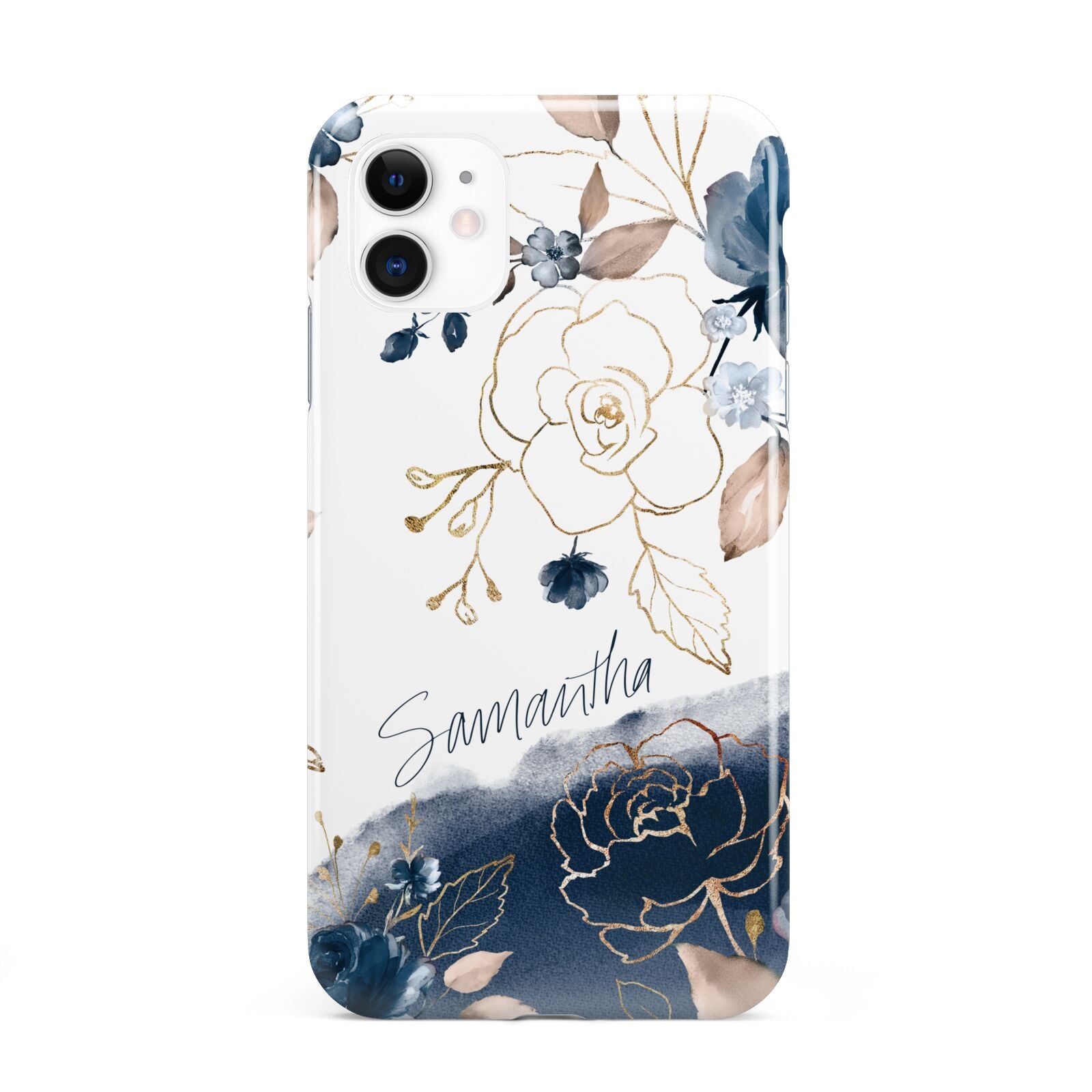 Personalised Gold Peonies iPhone 11 3D Tough Case