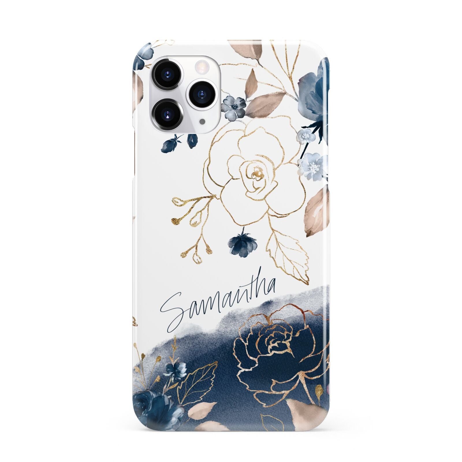 Personalised Gold Peonies iPhone 11 Pro 3D Snap Case