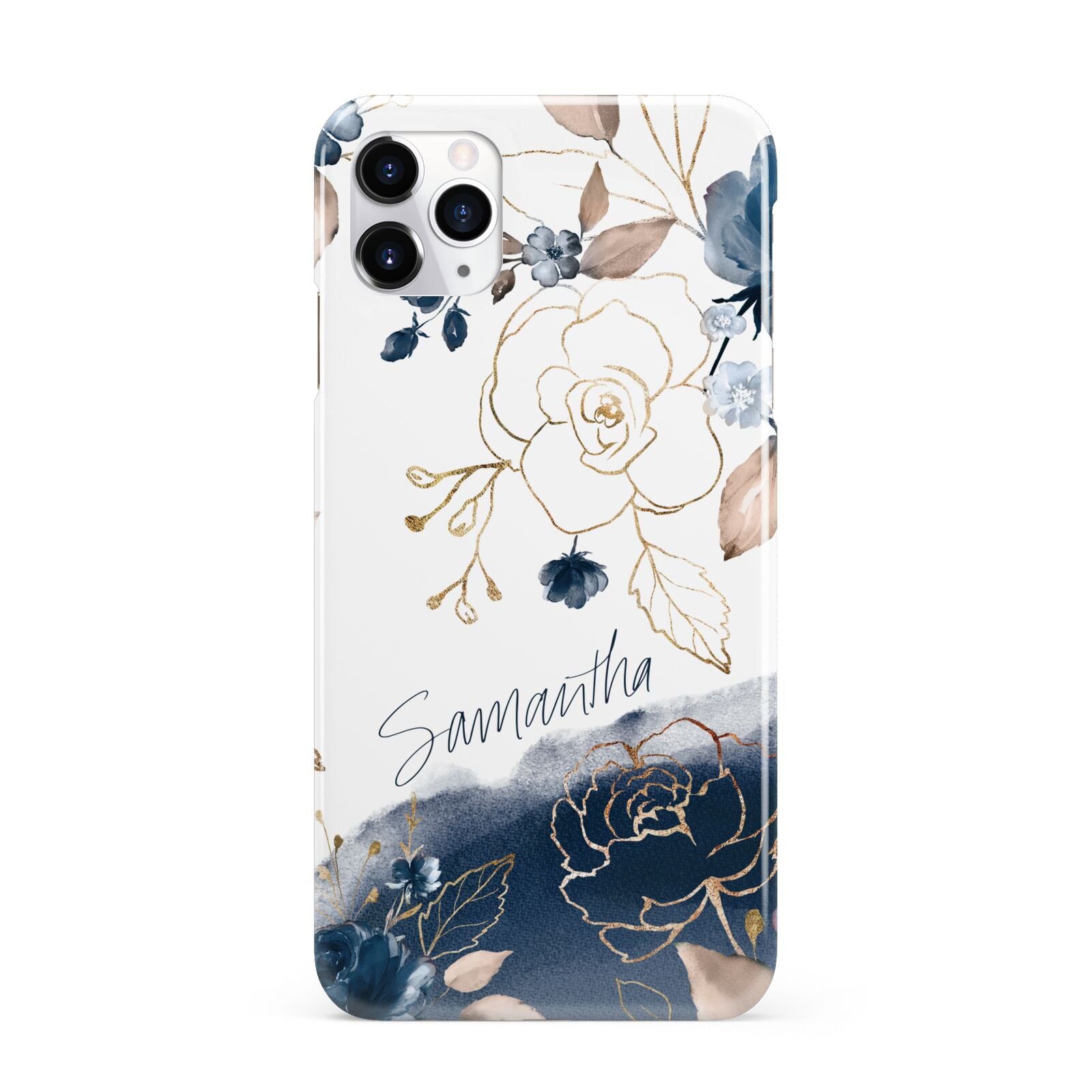Personalised Gold Peonies iPhone 11 Pro Max 3D Snap Case
