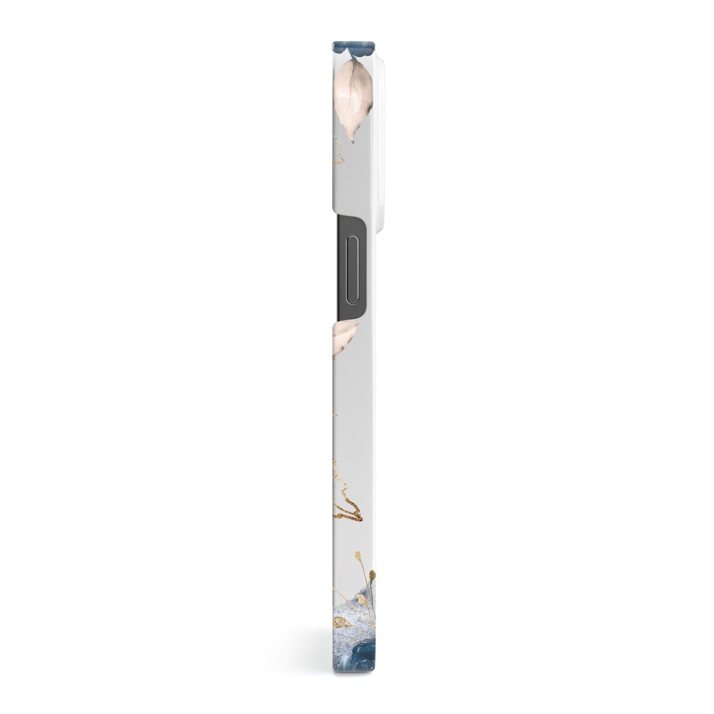 Personalised Gold Peonies iPhone 13 Pro Side Image 3D Snap Case