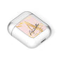 Personalised Gold Pink Marble AirPods Case Laid Flat