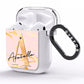 Personalised Gold Pink Marble AirPods Clear Case Side Image