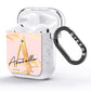 Personalised Gold Pink Marble AirPods Glitter Case Side Image
