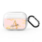 Personalised Gold Pink Marble AirPods Pro Clear Case