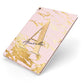Personalised Gold Pink Marble Apple iPad Case on Rose Gold iPad Side View