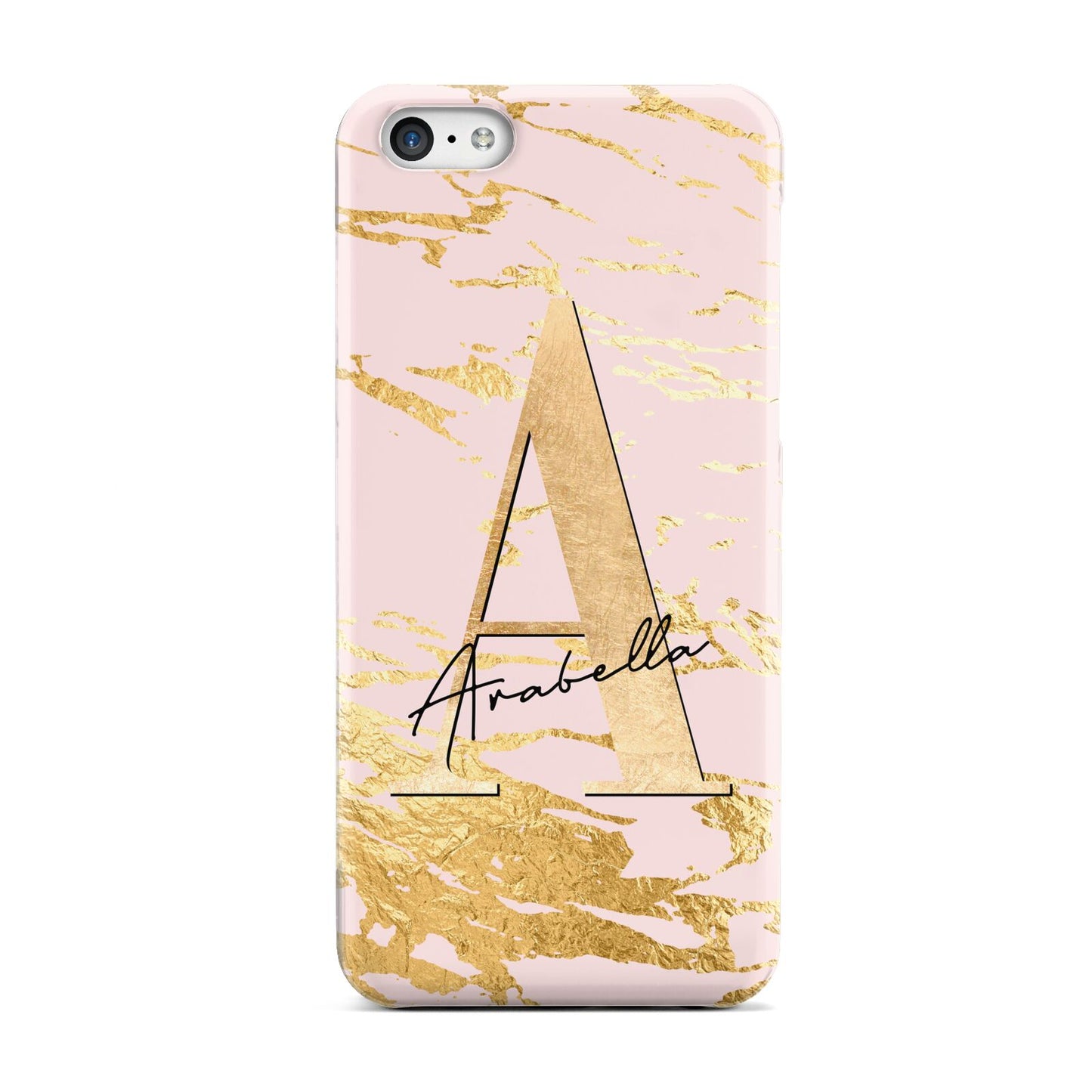 Personalised Gold Pink Marble Apple iPhone 5c Case