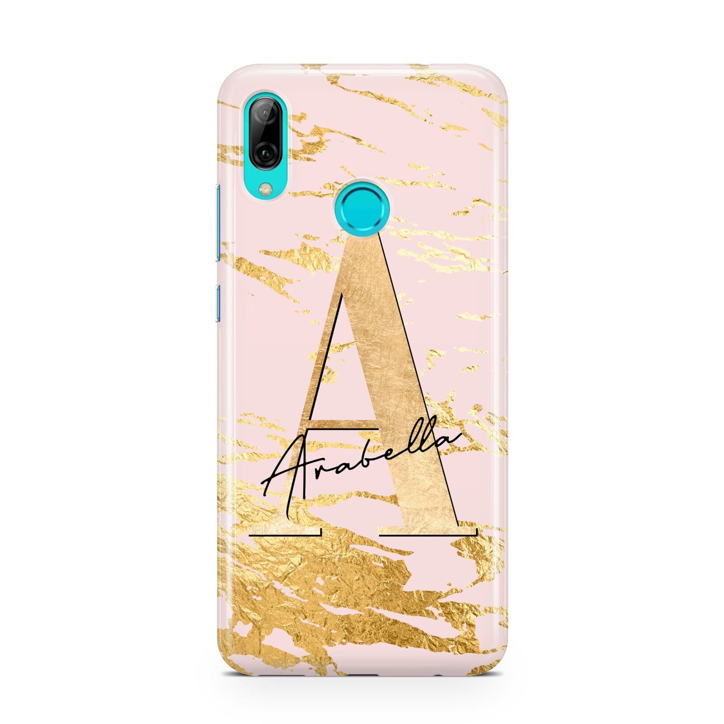 Personalised Gold Pink Marble Huawei P Smart 2019 Case