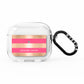 Personalised Gold Pink Stripes Name Initial AirPods Clear Case 3rd Gen