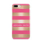 Personalised Gold Pink Stripes Name Initial Apple iPhone 7 8 Plus 3D Tough Case