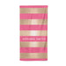 Personalised Gold Pink Stripes Name Initial Beach Towel