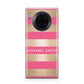 Personalised Gold Pink Stripes Name Initial Huawei Mate 30 Pro Phone Case