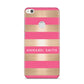 Personalised Gold Pink Stripes Name Initial Huawei P8 Lite Case