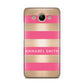 Personalised Gold Pink Stripes Name Initial Huawei Y3 2017