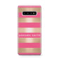 Personalised Gold Pink Stripes Name Initial Protective Samsung Galaxy Case
