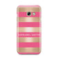 Personalised Gold Pink Stripes Name Initial Samsung Galaxy A3 2017 Case on gold phone
