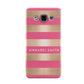 Personalised Gold Pink Stripes Name Initial Samsung Galaxy A3 Case