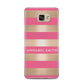 Personalised Gold Pink Stripes Name Initial Samsung Galaxy A5 2016 Case on gold phone