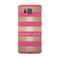 Personalised Gold Pink Stripes Name Initial Samsung Galaxy Alpha Case