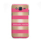 Personalised Gold Pink Stripes Name Initial Samsung Galaxy J5 Case