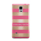 Personalised Gold Pink Stripes Name Initial Samsung Galaxy Note 4 Case