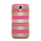 Personalised Gold Pink Stripes Name Initial Samsung Galaxy S4 Case