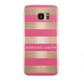 Personalised Gold Pink Stripes Name Initial Samsung Galaxy S7 Edge Case
