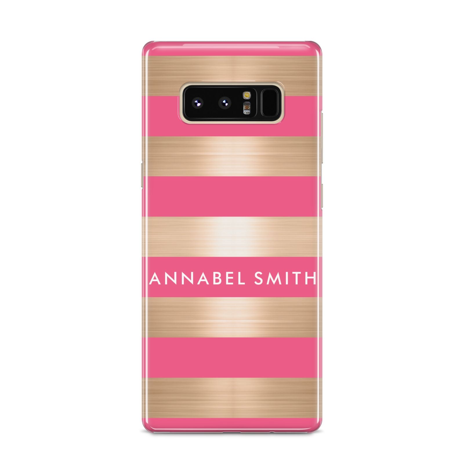 Personalised Gold Pink Stripes Name Initial Samsung Galaxy S8 Case