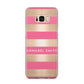 Personalised Gold Pink Stripes Name Initial Samsung Galaxy S8 Plus Case