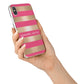 Personalised Gold Pink Stripes Name Initial iPhone X Bumper Case on Silver iPhone Alternative Image 2