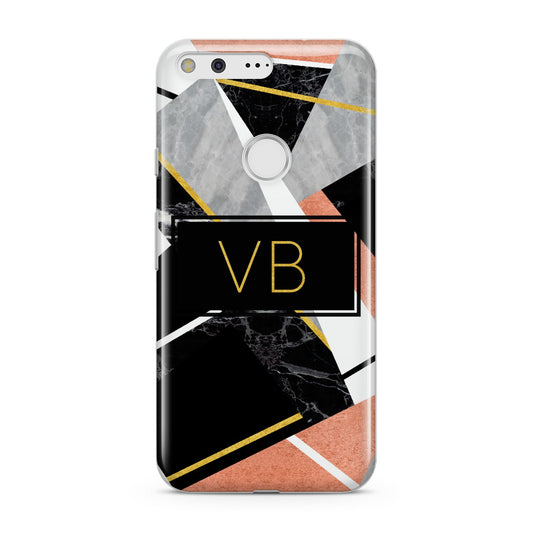 Personalised Gold Rose Monogram Google Pixel Case