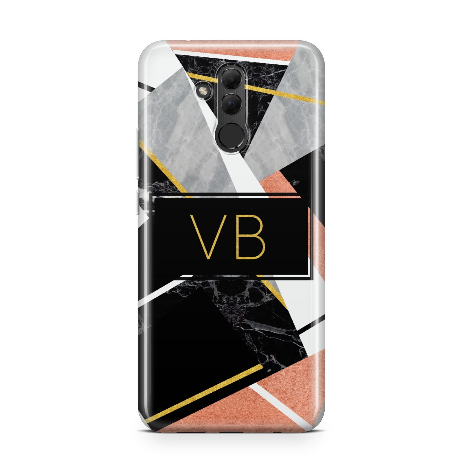 Personalised Gold Rose Monogram Huawei Mate 20 Lite