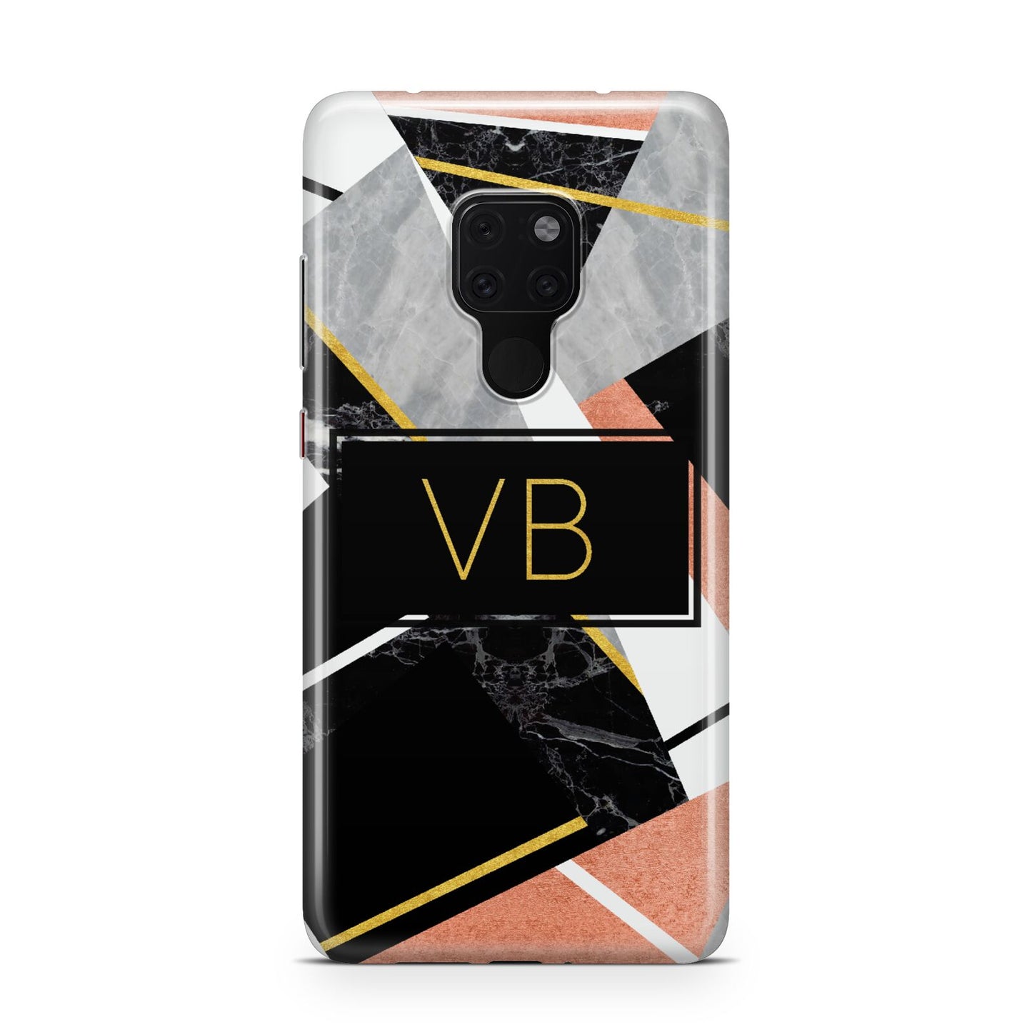 Personalised Gold Rose Monogram Huawei Mate 20 Phone Case