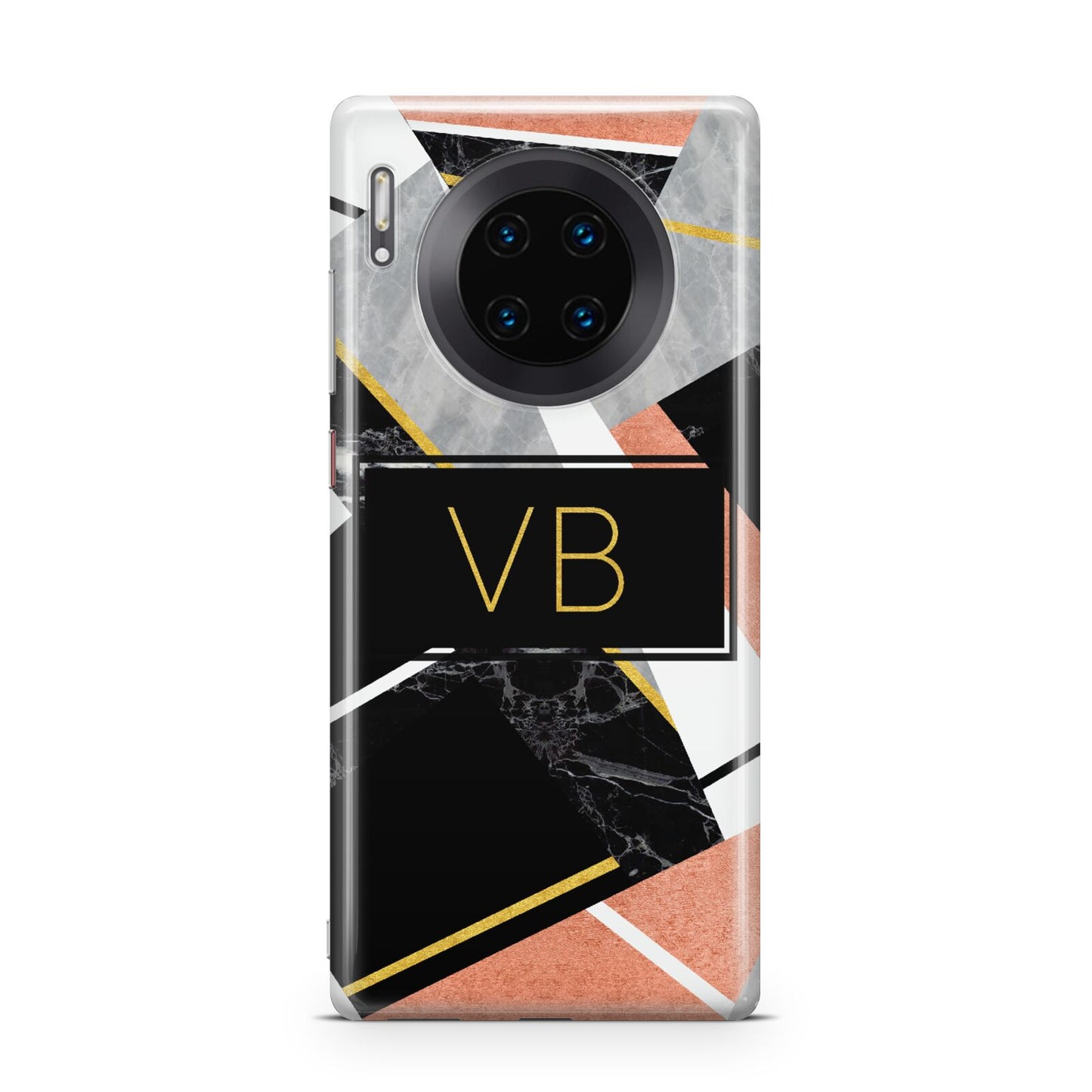 Personalised Gold Rose Monogram Huawei Mate 30 Pro Phone Case