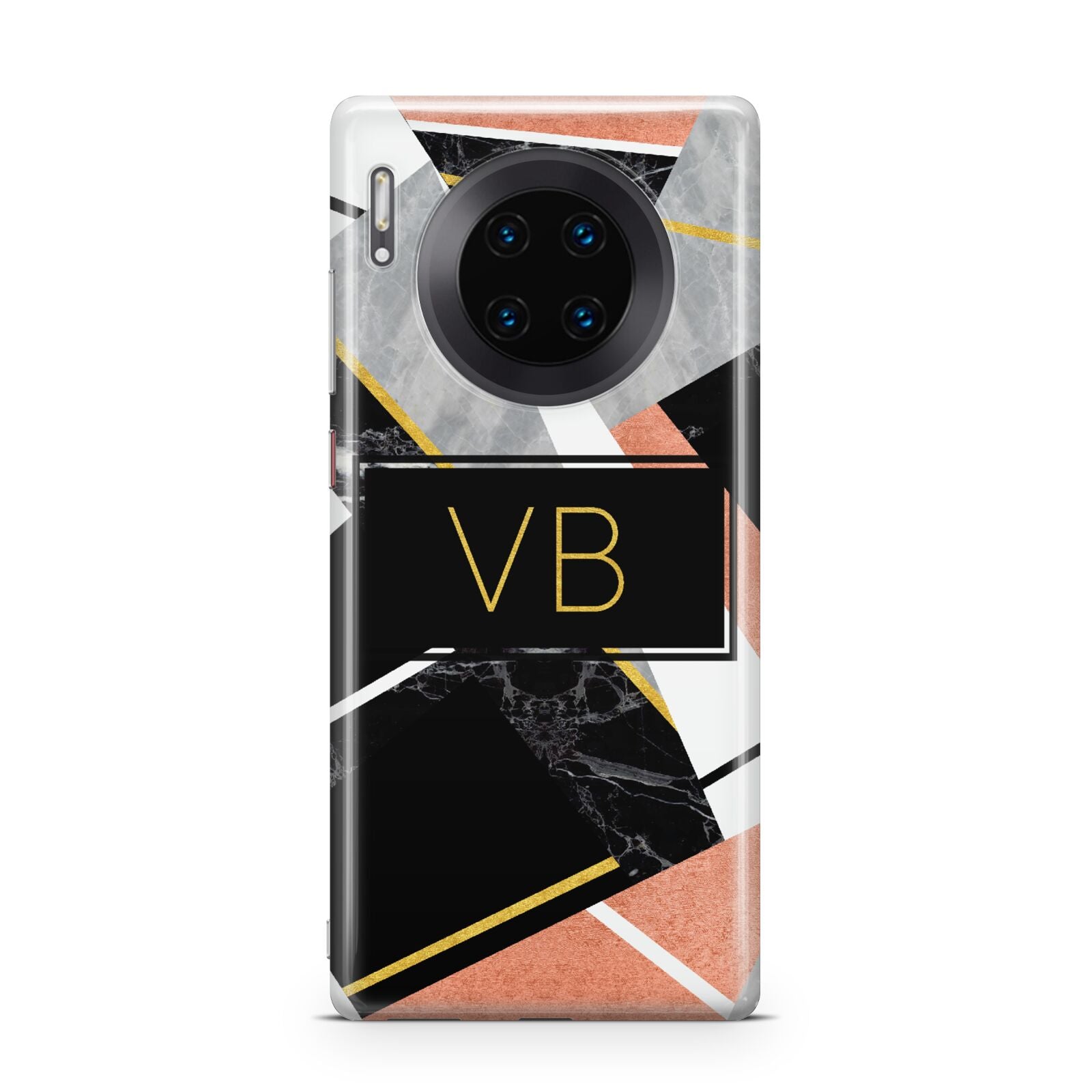 Personalised Gold Rose Monogram Huawei Mate 30 Pro Phone Case