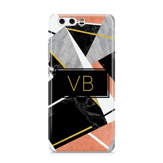 Personalised Gold Rose Monogram Huawei P10 Phone Case